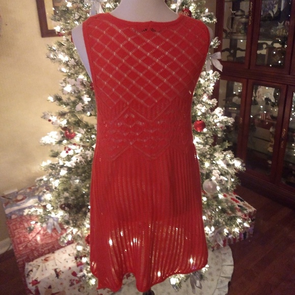Tangerine sheer lace tunic top sz med - Picture 4 of 4